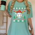 Baseball Christmas Ugly Sweater Santa Sport Men Kids Women's Comfort Colors T-Shirt Violet