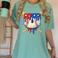 Baseball Drip American Flag Home Plate 4th Of July Patriotic Women's Comfort Colors T-Shirt Violet Baseball Drip American Flag Home Plate 4th Of July Patriotic Women's Comfort Colors T-Shirt Violet