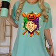 Baseball Drip Ice Cream Drip Halloween Baseball Lovers Women's Comfort Colors T-Shirt Violet Baseball Drip Ice Cream Drip Halloween Baseball Lovers Women's Comfort Colors T-Shirt Violet