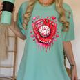 Baseball Drip Ice Cream Sprinkles Valentines Day Baseball Women's Comfort Colors T-Shirt Violet