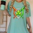 Baseball Drip Ice Cream St Patricks Day Shamrock Women's Comfort Colors T-Shirt Violet
