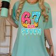 Baseball Drip Number 67 Player Trendy 6 7 Meme Women's Comfort Colors T-Shirt Violet