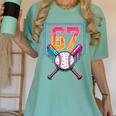 Baseball Ice Cream Drip Number 67 Player 67th Birthday Men Women's Comfort Colors T-Shirt Violet Baseball Ice Cream Drip Number 67 Player 67th Birthday Men Women's Comfort Colors T-Shirt Violet