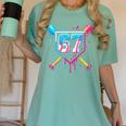Baseball Ice Cream Drip Number 67 Player 67th Birthday 67 Women's Comfort Colors T-Shirt Violet Baseball Ice Cream Drip Number 67 Player 67th Birthday 67 Women's Comfort Colors T-Shirt Violet