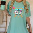 Baseball Ice Cream Drip Number 67 Player Six Seven Meme 6 7 Women's Comfort Colors T-Shirt Violet Baseball Ice Cream Drip Number 67 Player Six Seven Meme 6 7 Women's Comfort Colors T-Shirt Violet
