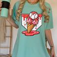 Baseball Ice Cream Drip Baseball Strawberry For Youth Red Women's Comfort Colors T-Shirt Violet Baseball Ice Cream Drip Baseball Strawberry For Youth Red Women's Comfort Colors T-Shirt Violet