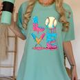 Baseball Love Drip Ice Cream Colorful Baseball Women's Comfort Colors T-Shirt Violet Baseball Love Drip Ice Cream Colorful Baseball Women's Comfort Colors T-Shirt Violet