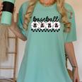 Baseball Mama Retro Groovy Baseball Mom Mother Game Day Women's Comfort Colors T-Shirt Violet