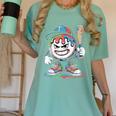 Baseball Mascot Attitude Graffiti Splash Bat Cap Women's Comfort Colors T-Shirt Violet Baseball Mascot Attitude Graffiti Splash Bat Cap Women's Comfort Colors T-Shirt Violet