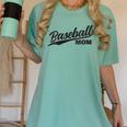 Baseball Mom 1970s Retro Cursive Font Women's Comfort Colors T-Shirt Violet