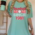Baseball Mom Since 1981 Women's Comfort Colors T-Shirt Violet