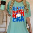 In My Baseball Mom Era Groovy Baseball Mother's Day US Flag Women's Comfort Colors T-Shirt Violet