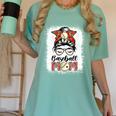 Baseball Mom Game Day Messy Bun Leopard Mother's Day Women's Comfort Colors T-Shirt Violet Baseball Mom Game Day Messy Bun Leopard Mother's Day Women's Comfort Colors T-Shirt Violet