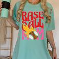 Baseball Mom Game Day Trendy Pink Leopard Mama Premium Women's Comfort Colors T-Shirt Violet