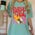 Baseball Mom Game Day Trendy Pink Leopard Mama Women's Comfort Colors T-Shirt Violet