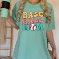 Baseball Mom Groovy Baseball Mom Women's Comfort Colors T-Shirt Violet