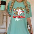 Baseball Mom Leopard Heart Mother's Day Girls Women's Comfort Colors T-Shirt Violet