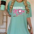 Baseball Mom Pink Ribbon Breast Cancer Awareness Fighters Women's Comfort Colors T-Shirt Violet