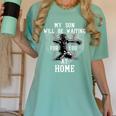 Baseball Mom My Son Will Be Waiting For You At Home Premium Tri-Blend Women's Comfort Colors T-Shirt Violet