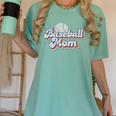 Baseball Mom Sporty Retro Baseball Team Momma Gray Women's Comfort Colors T-Shirt Violet
