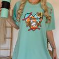 Baseball Mom Valentine Leopard Heart Softball Mother's Day Women's Comfort Colors T-Shirt Violet