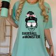 Baseball Momster Messy Bun Skull Mom For Women Halloween Women's Comfort Colors T-Shirt Violet