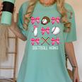 Baseball Nana Era Bows Baseball Mom Women Women's Comfort Colors T-Shirt Violet