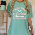Baseball Player Pitcher Catcher Baseball Mom Mother Women's Comfort Colors T-Shirt Violet
