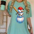 Baseball Snowman Merry Christmas Xmas Pajamas Men Women Kids Women's Comfort Colors T-Shirt Violet Baseball Snowman Merry Christmas Xmas Pajamas Men Women Kids Women's Comfort Colors T-Shirt Violet