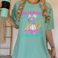 Baseball Is My Valentine Ice Cream Drip Crossed Bats Sport Women's Comfort Colors T-Shirt Violet