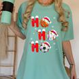 Basketball Baseball Soccer Christmas Ho Ho Ho Santa Xmas Women's Comfort Colors T-Shirt Violet Basketball Baseball Soccer Christmas Ho Ho Ho Santa Xmas Women's Comfort Colors T-Shirt Violet