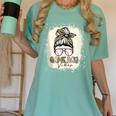 Bleached Messy Bun Game Day Vibes Baseball Mom Game Day Women's Comfort Colors T-Shirt Violet Bleached Messy Bun Game Day Vibes Baseball Mom Game Day Women's Comfort Colors T-Shirt Violet
