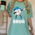 Boys Baseball Graphic Tee Teen Apparel Cute Meme Bruh Women's Comfort Colors T-Shirt Violet
