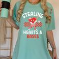 Boys Baseball Valentines Day Stealing Hearts Valentine Kids Women's Comfort Colors T-Shirt Violet