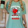 Boys Valentines Baseball Drip Icecream Stealing Hearts Kids Women's Comfort Colors T-Shirt Violet