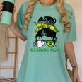 Brazil Baseball Mom Messy Bun Women's Comfort Colors T-Shirt Violet