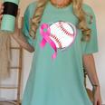 Breast Cancer Awareness Baseball Mom Women's Comfort Colors T-Shirt Violet