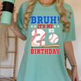 Bruh It's My 2nd Birthday Boy Baseball Themed Party Women's Comfort Colors T-Shirt Violet Bruh It's My 2nd Birthday Boy Baseball Themed Party Women's Comfort Colors T-Shirt Violet