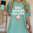 Busy Raising Ballers Baseball Mom Groovy Mother Day Women's Comfort Colors T-Shirt Violet Busy Raising Ballers Baseball Mom Groovy Mother Day Women's Comfort Colors T-Shirt Violet