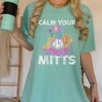 Calm Your Mitts Baseball Ice Cream Drip Crossed Bats Sport Women's Comfort Colors T-Shirt Violet Calm Your Mitts Baseball Ice Cream Drip Crossed Bats Sport Women's Comfort Colors T-Shirt Violet