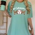 Catcher Mom Baseball Mom Leopard Game Day Women's Comfort Colors T-Shirt Violet Catcher Mom Baseball Mom Leopard Game Day Women's Comfort Colors T-Shirt Violet
