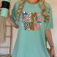 Checkered Leopard Game Day Baseball Men Women Kids Women's Comfort Colors T-Shirt Violet