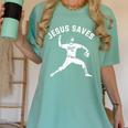 Christian Jesus Saves Baseball Pitcher Heaven 01 Sports Women's Comfort Colors T-Shirt Violet Christian Jesus Saves Baseball Pitcher Heaven 01 Sports Women's Comfort Colors T-Shirt Violet
