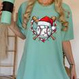 Christmas Baseball Santa Hat For Baseball Players Fans Women's Comfort Colors T-Shirt Violet