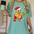 Christmas Gingerbread Man Baseball Player Catcher Women's Comfort Colors T-Shirt Violet Christmas Gingerbread Man Baseball Player Catcher Women's Comfort Colors T-Shirt Violet