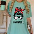 Classy Nana Life Soccer Messy Bun Baseball Mother's Day Women's Comfort Colors T-Shirt Violet