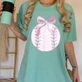 Coquette Baseball Mom Pink Bow Baseball Mama Women's Comfort Colors T-Shirt Violet Coquette Baseball Mom Pink Bow Baseball Mama Women's Comfort Colors T-Shirt Violet