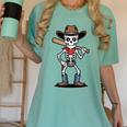 Cowboy Skeleton Baseball Halloween Graphic Women's Comfort Colors T-Shirt Violet Cowboy Skeleton Baseball Halloween Graphic Women's Comfort Colors T-Shirt Violet