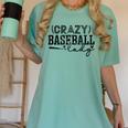 Crazy Baseball Lady Baseball Mom Sporty Humor Women's Comfort Colors T-Shirt Violet
