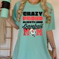 Crazy Proud Always Loud Baseball Mom Saying Women's Comfort Colors T-Shirt Violet
